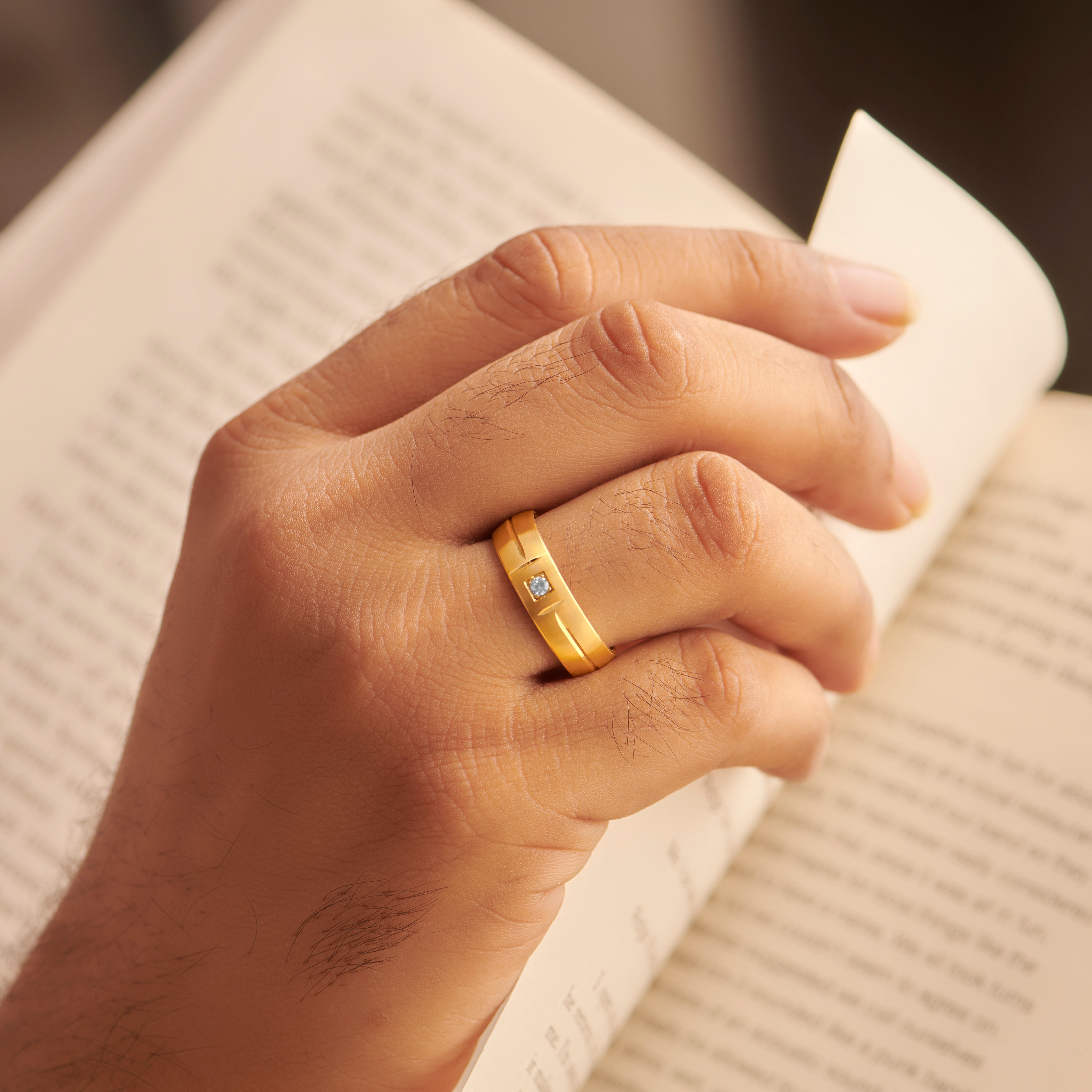 Bold Minimal Diamond Ring for Men,,hi-res image number null
