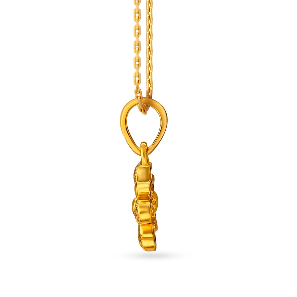 Charming 22 Karat Yellow Gold Flower Pendant,,hi-res image number null