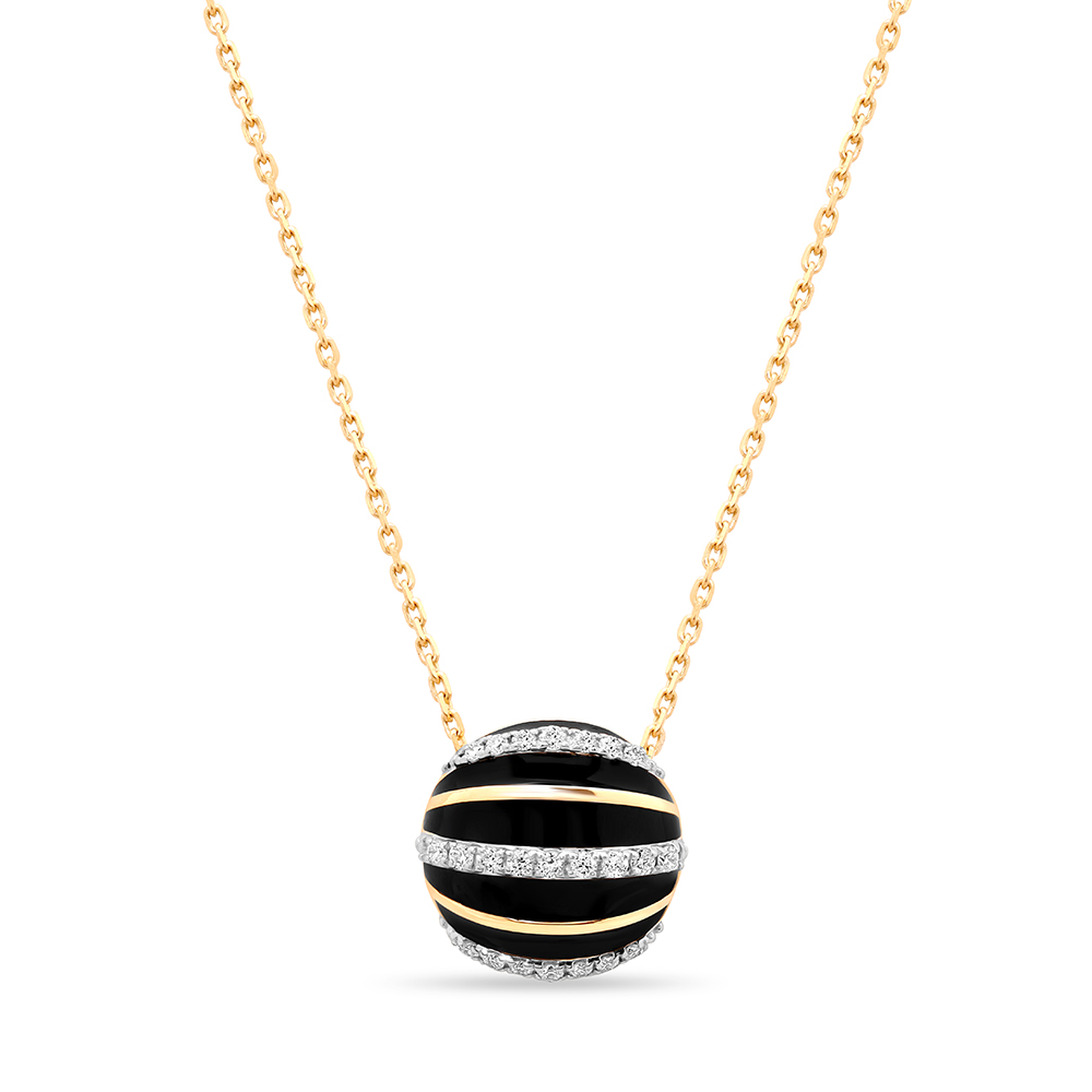 18 KT Yellow Gold Eclectic Diamond Pendant with Chain