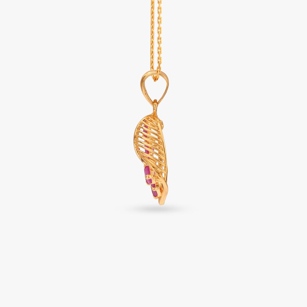 Delicate Bloom Ruby Pendant and Earrings Set,,hi-res image number null