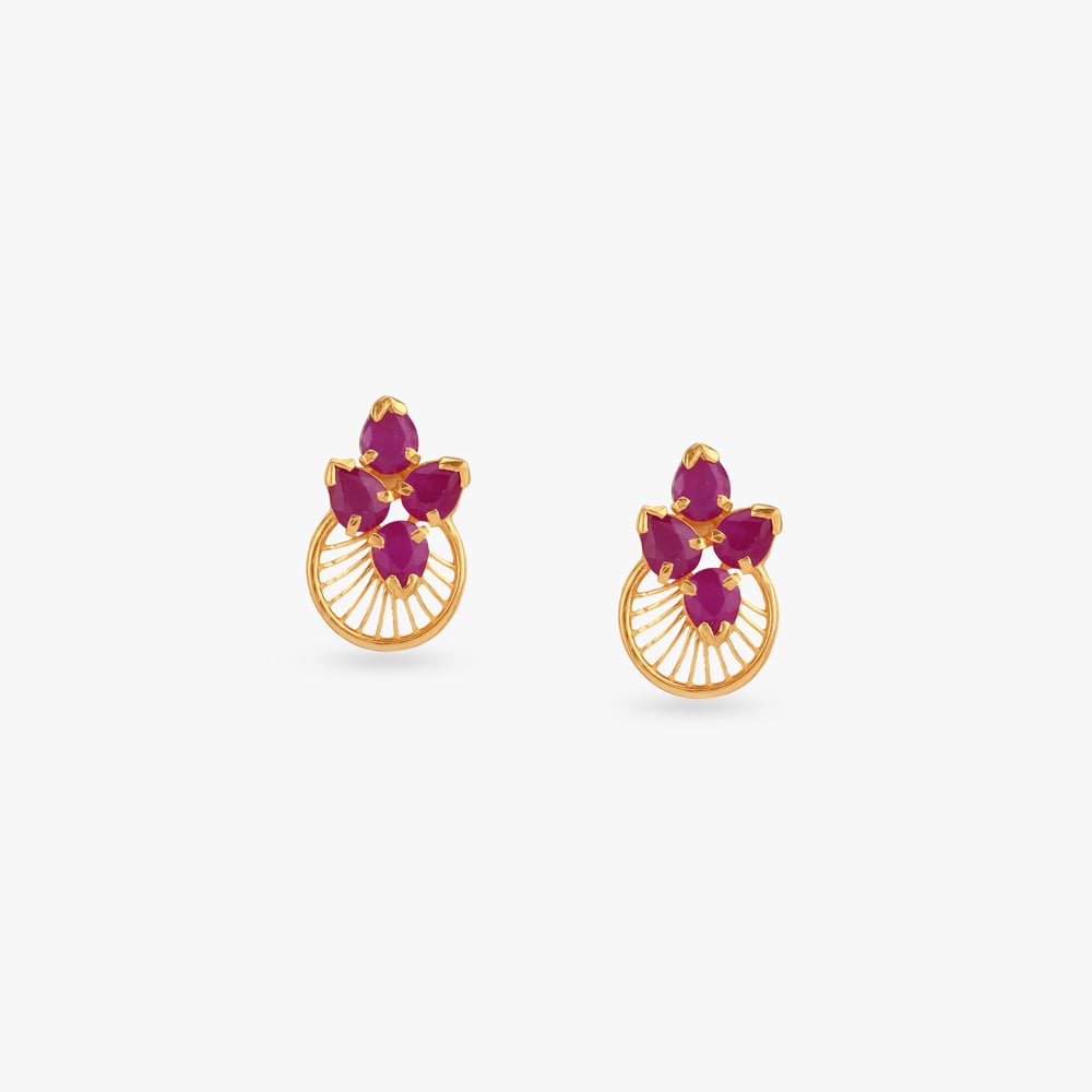 Floral Blush Stud Earrings,,hi-res image number null