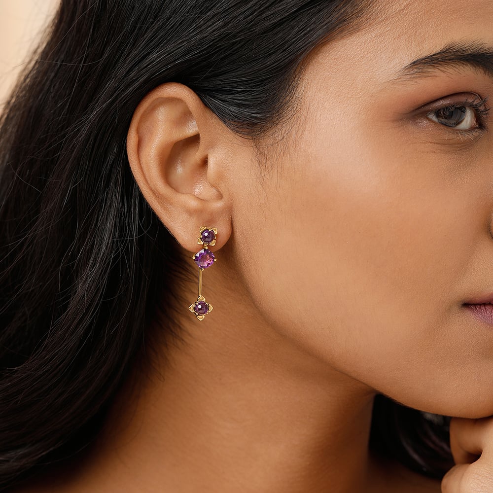 Mystic Mirage 14KT Amethyst Drop Earrings,,hi-res image number null