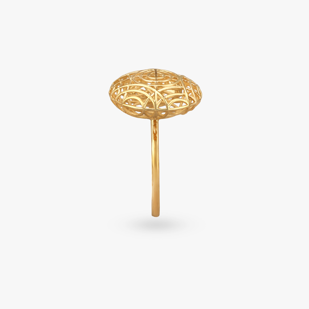 Sculpted Sphere Gold Finger Ring,,hi-res image number null
