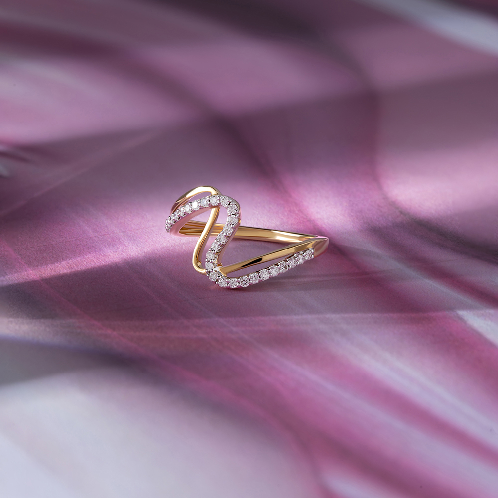 Mystic Wave Gold & Diamond Ring,,hi-res image number null