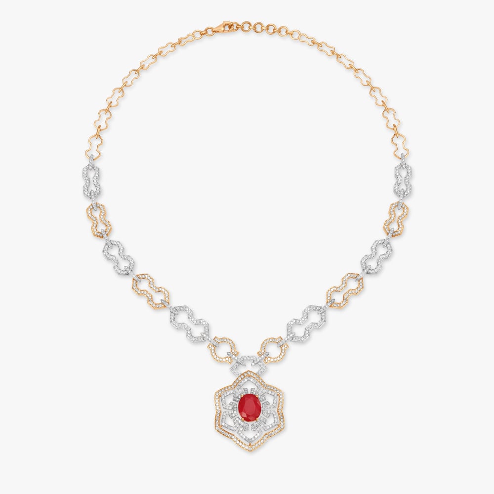 Symbol of Royalty Natural diamond Necklace Set,,hi-res image number null