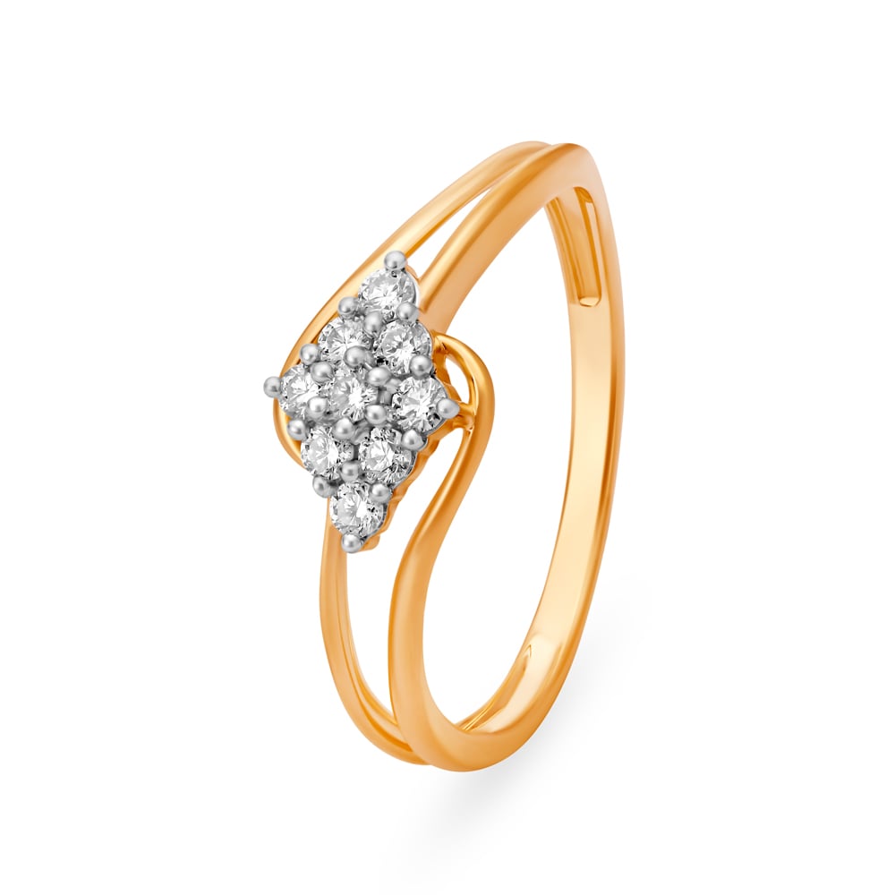 Charming Floral 9 Stone Diamond Ring,,hi-res image number null