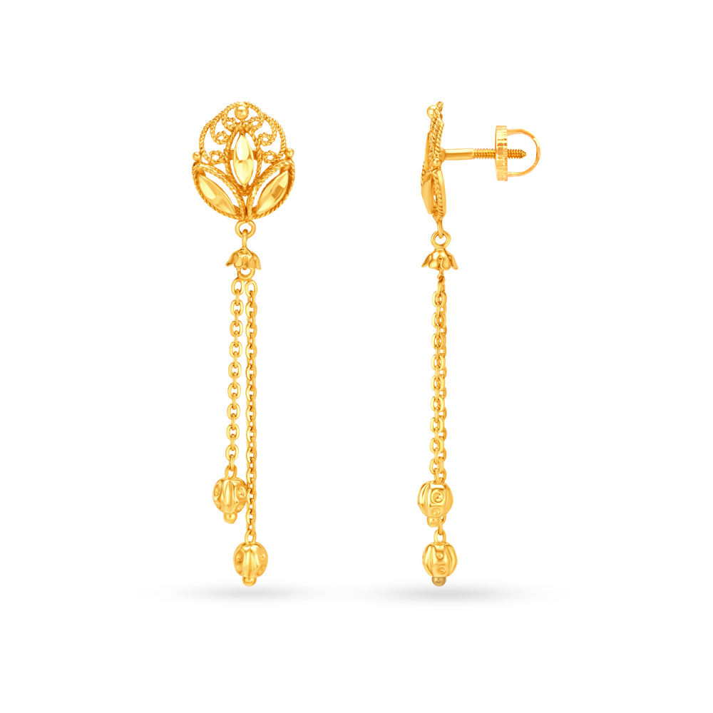 Trendy Floral Drop Earrings,,hi-res image number null