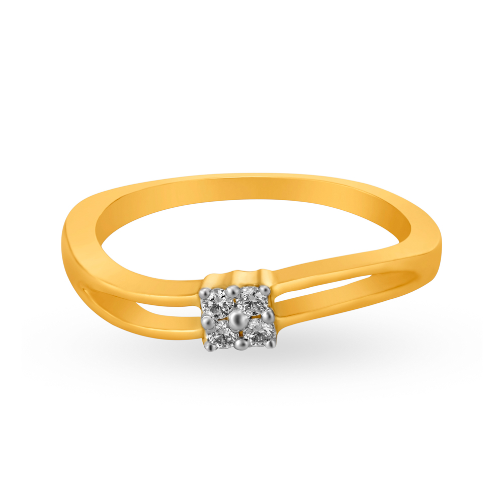 Dancing 18 Karat Gold And Diamond Finger Ring Tanishq Online Store