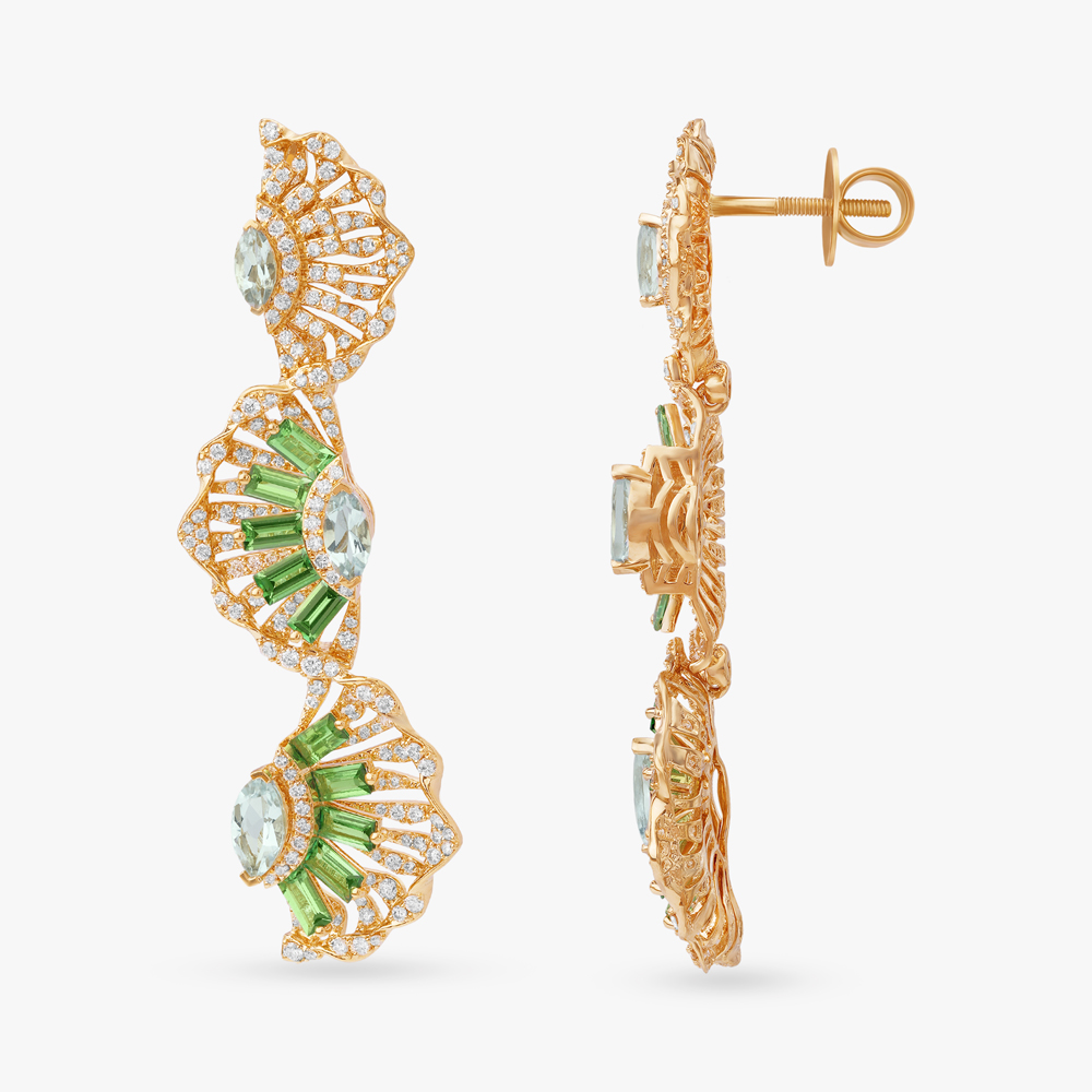 Ember Veil Diamond Drop Earrings,,hi-res image number null