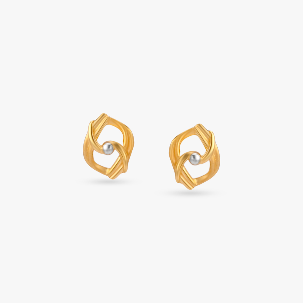 Mini Knot Gold Stud Earrings for Kids,,hi-res image number null