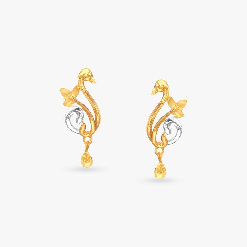 Swan Embrace Gold Hoop Earrings,,hi-res image number null
