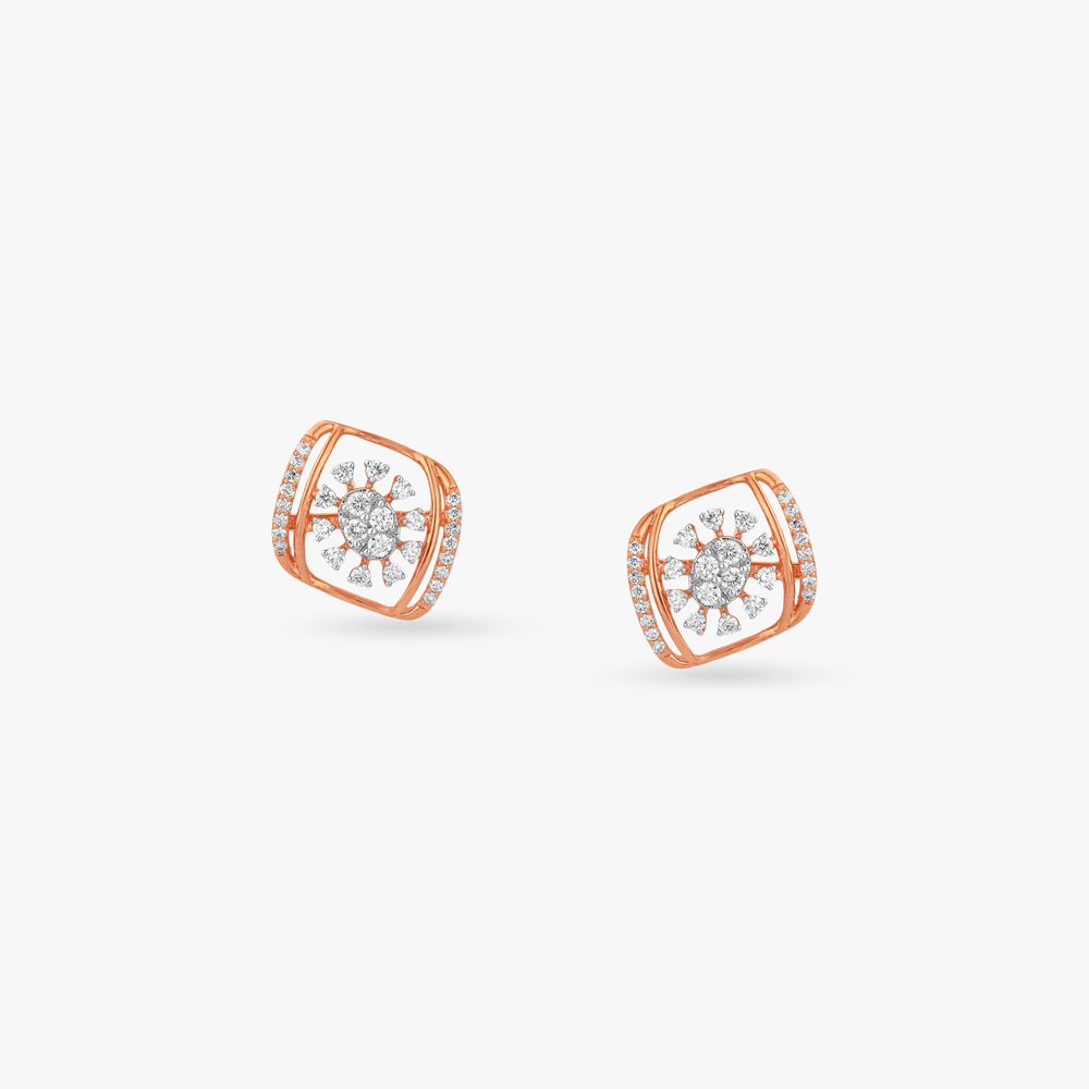 Orbiting Petals Diamond Stud Earrings,,hi-res image number null
