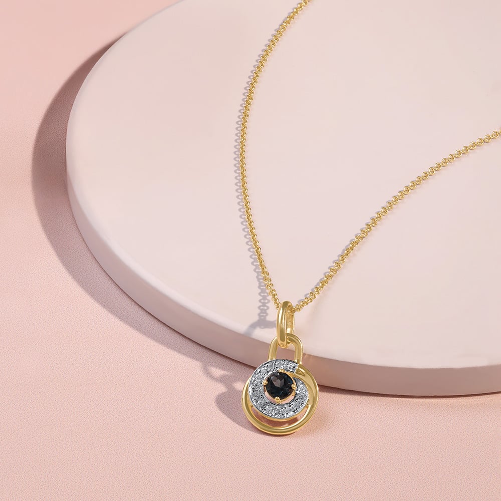 Love Lock Topaz & Diamond Pendant,,hi-res image number null