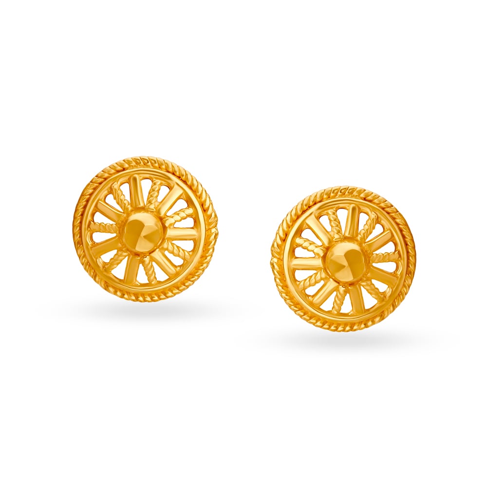 Intricate 22 Karat Yellow Gold Beaded Drop Earrings,,hi-res image number null