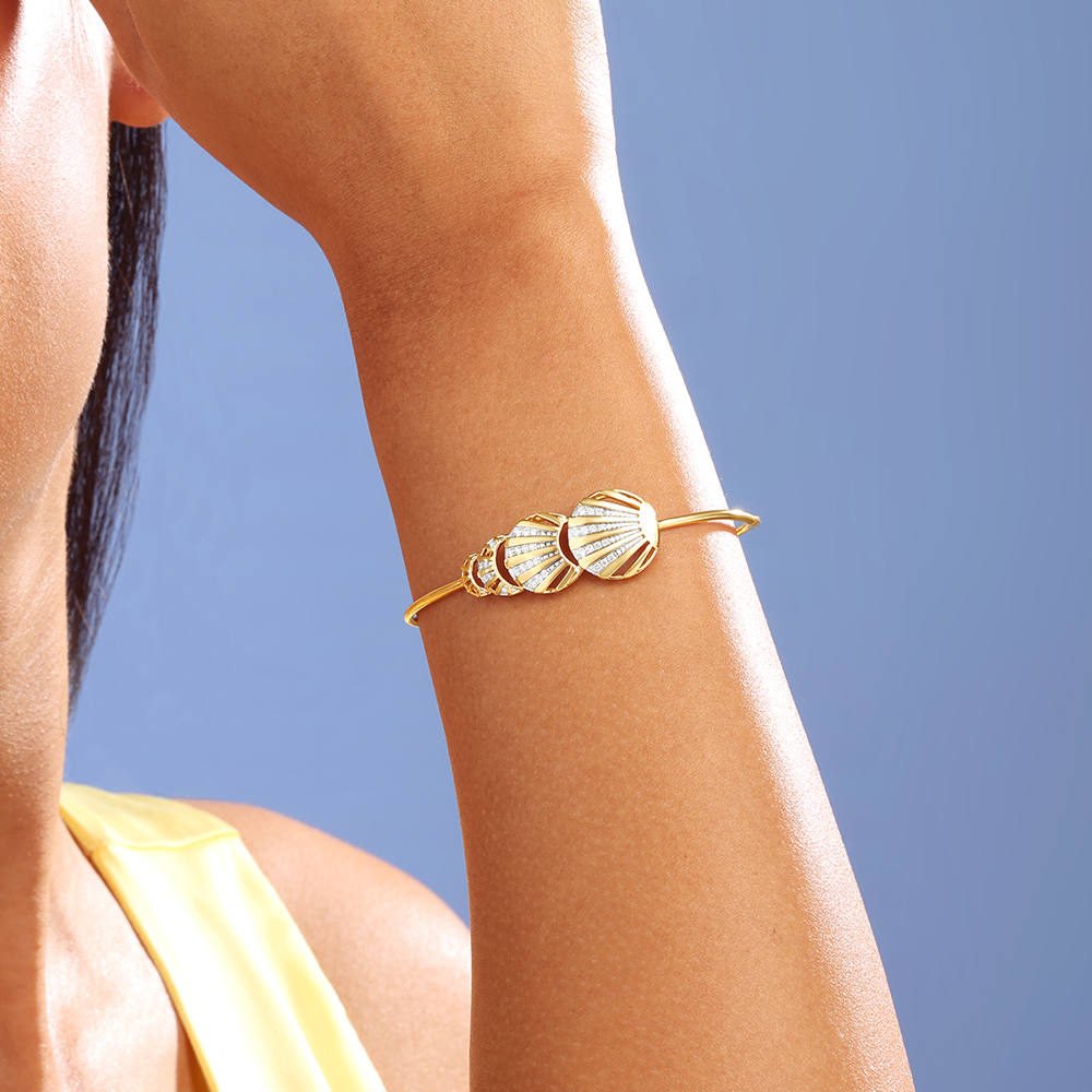 Radiant Shell Diamond Bangle,,hi-res image number null