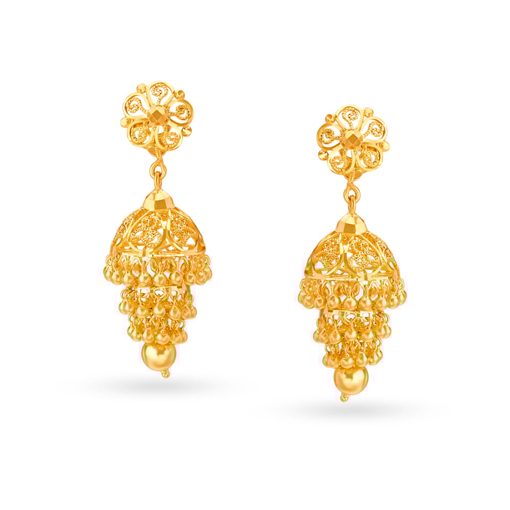 Ornate Floral Jhumkas,,hi-res image number null