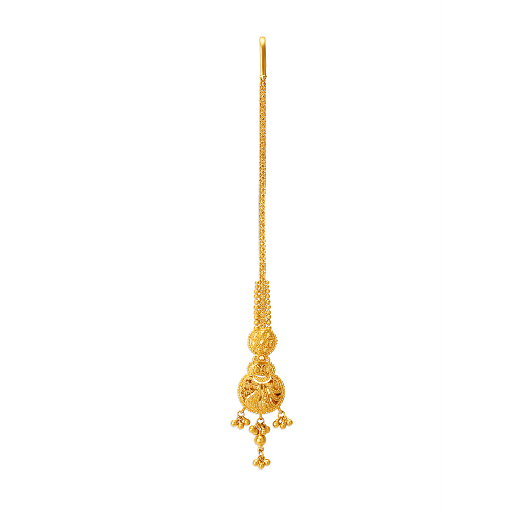 Ornate Gold Maang Tikka for the Bihari Bride