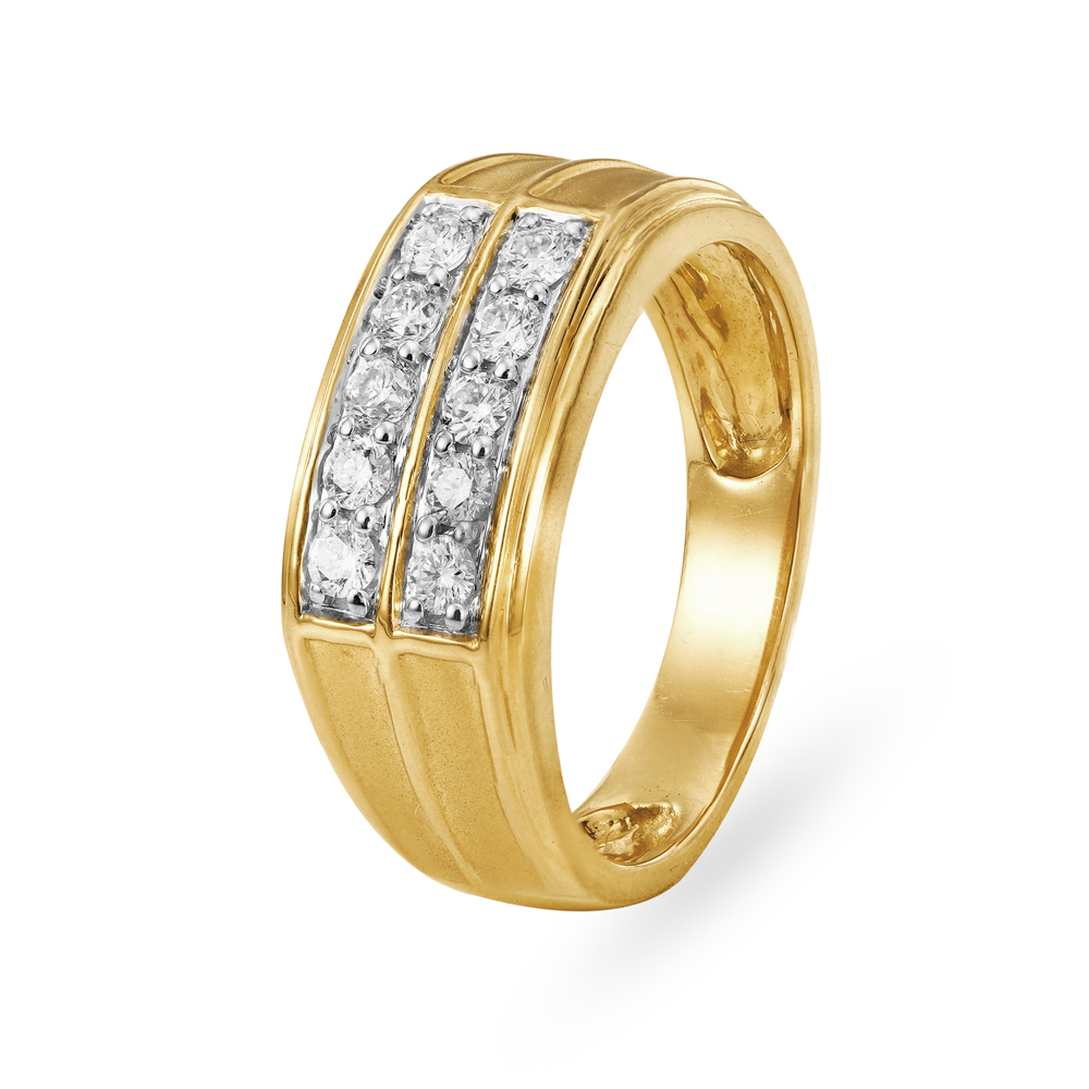 Men's Diamond Diagonal Curb Ring 1 ct tw 10K Yellow Gold | Kay