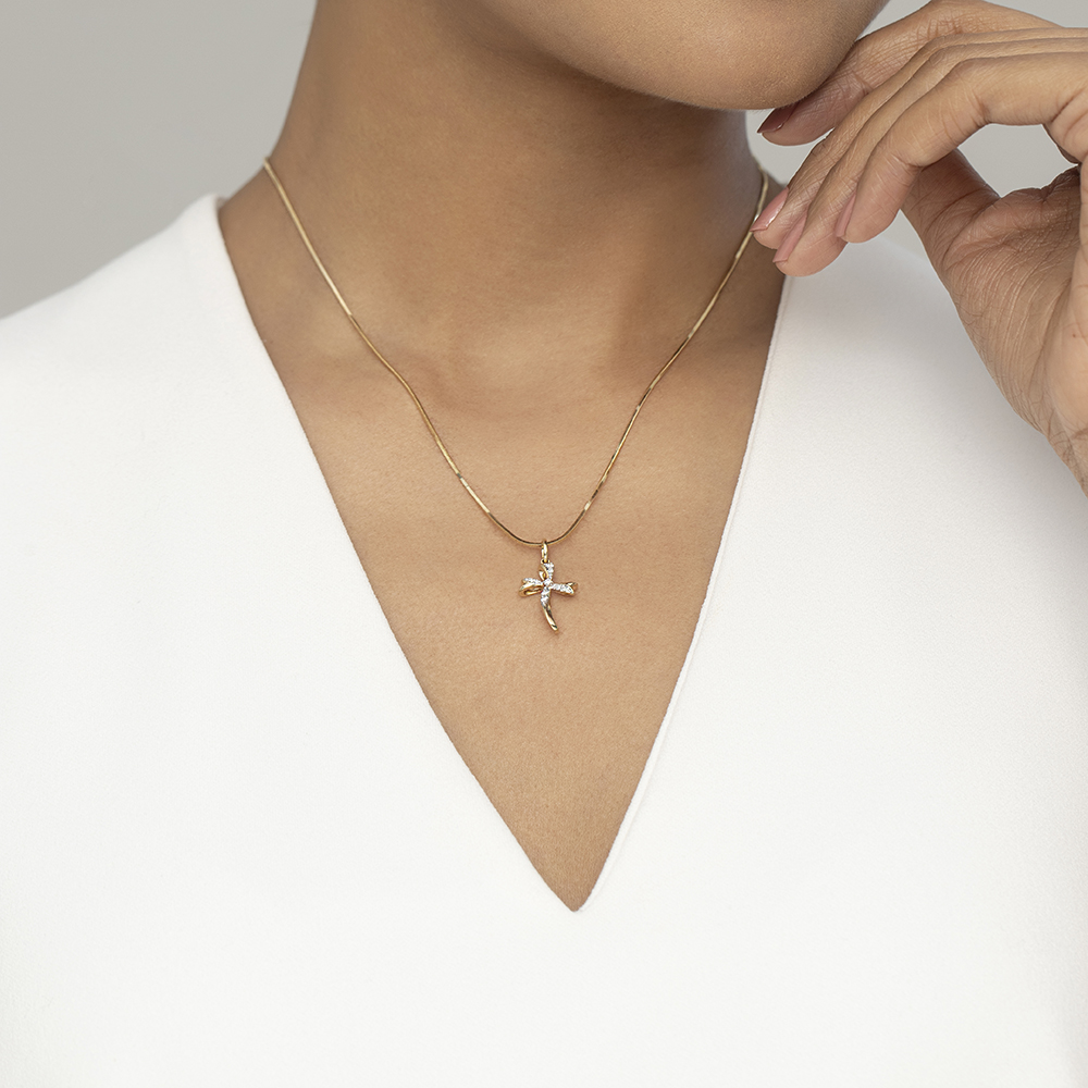 Holy Cross Gold and Diamond Pendant,,hi-res image number null