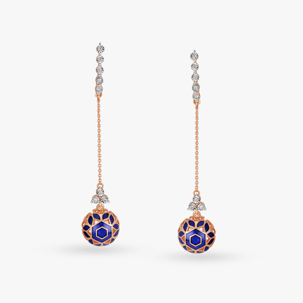 Bluebell Shimmer Diamond Drop Earrings
