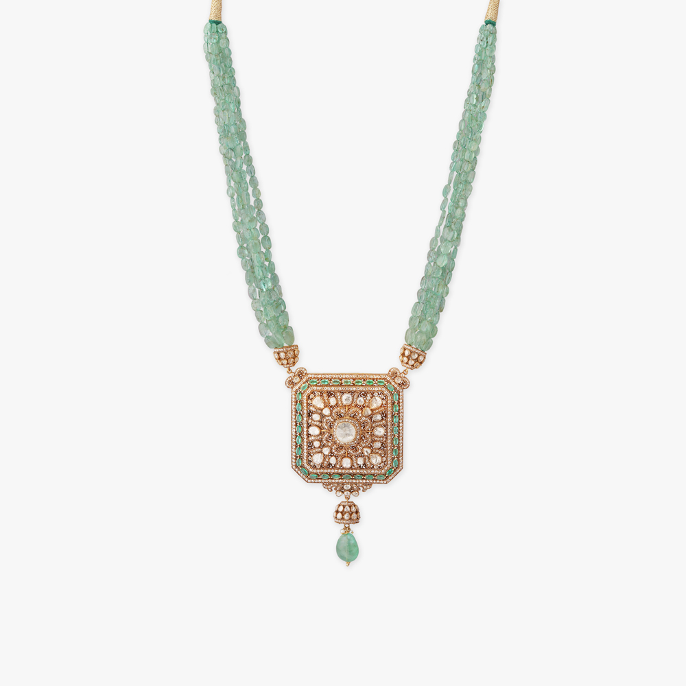 Green Aura Diamond Neckwear Set,,hi-res image number null