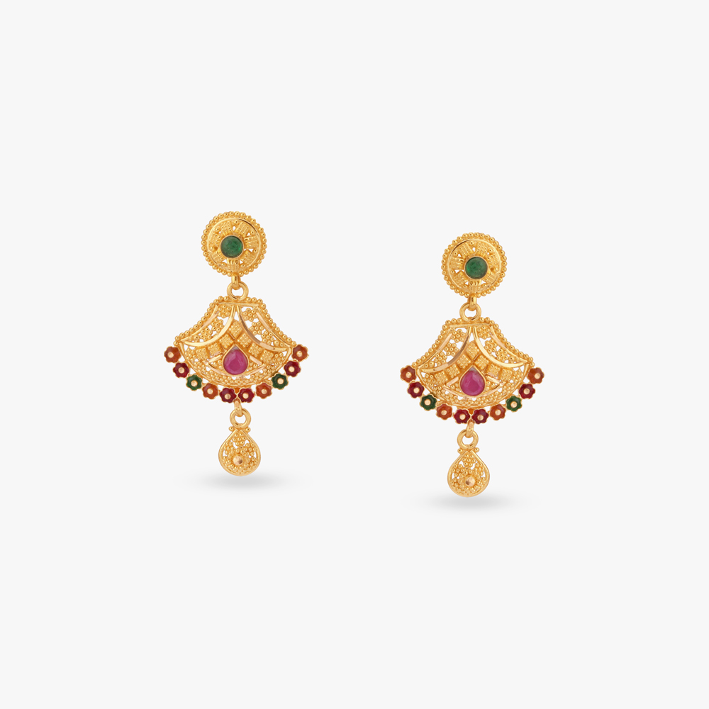 

Regal Radiance Gold Drop Earrings