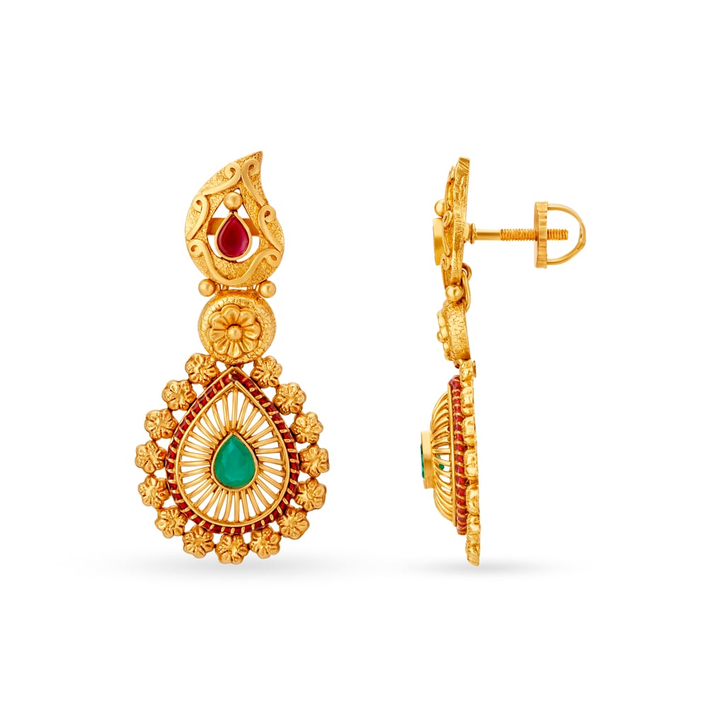 Majestic Gold Drop Earrings,,hi-res image number null