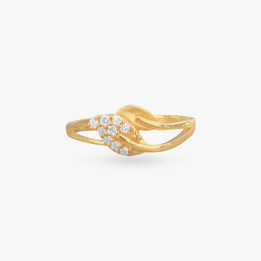 

Crossover Petal Gold Finger Ring