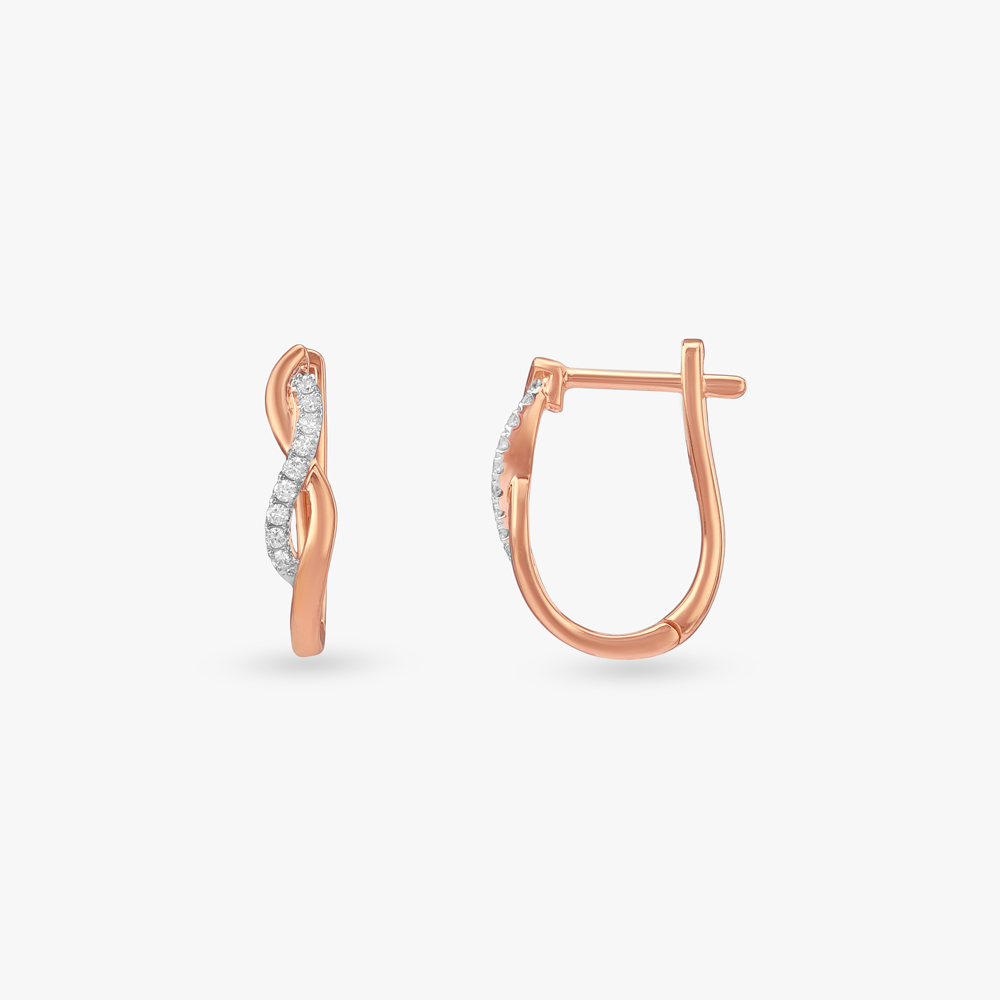 Eternal Twist Diamond Hoop Earrings,,hi-res image number null