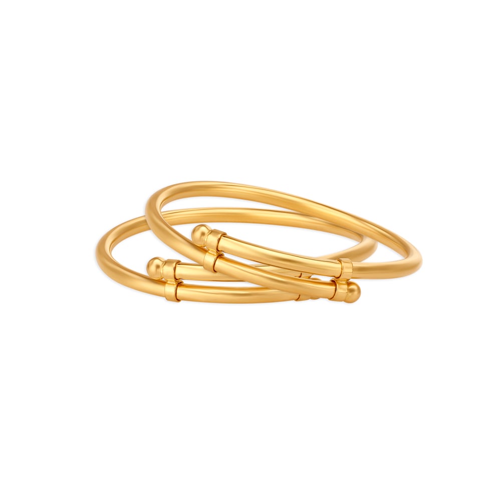 

Contemporary Plain Gold Bangle for Kids