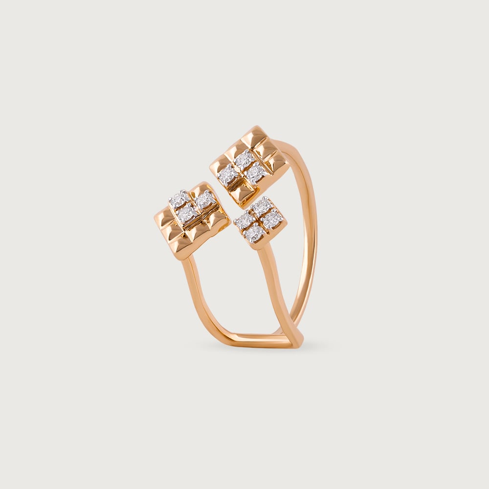 Sequin Dazzle Gold & Diamond Finger Ring,,hi-res image number null