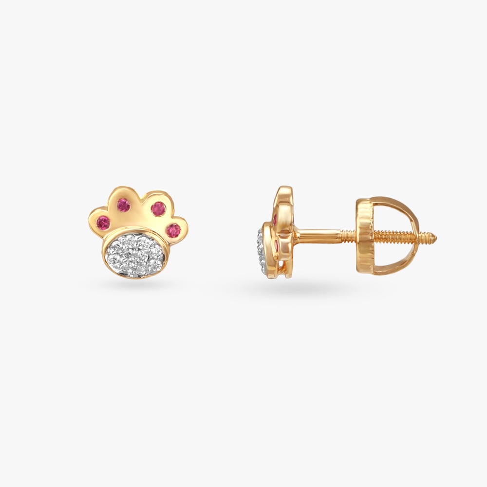 Playful Paws Diamond Pendant and Earrings set.,,hi-res image number null