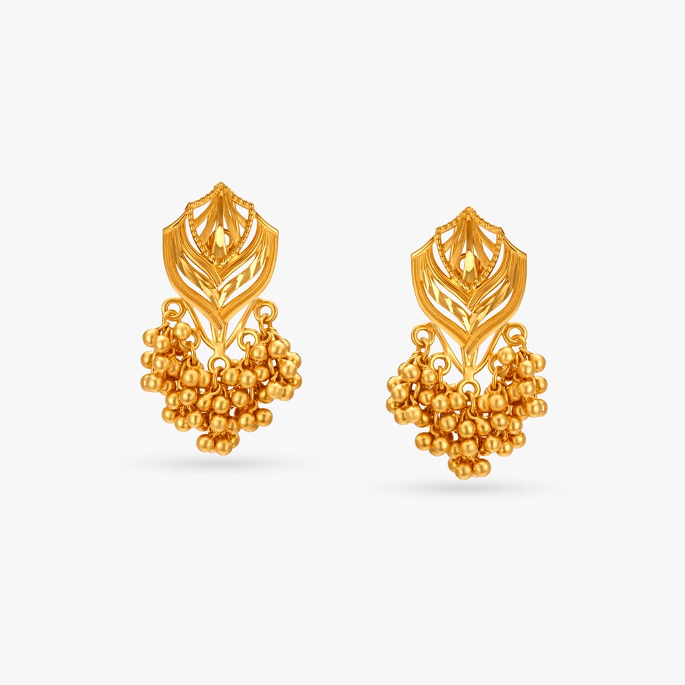 Buy 22kt Yellow Gold Handmade Stud Earrings Amazing Filigree Work Solid Earrings  Stylish Modern Jewelry From India Online in India - Etsy