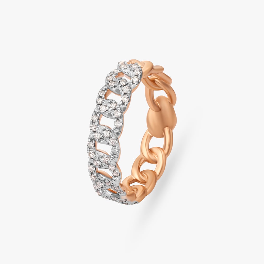 Iridescent 18 Karat Gold And Diamond Ring For Men