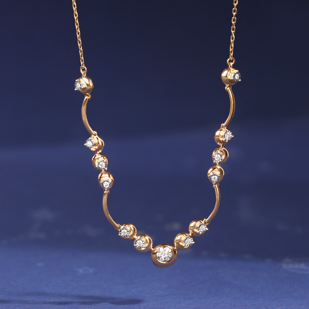 Crescent Charisma 14KT Diamond Necklace