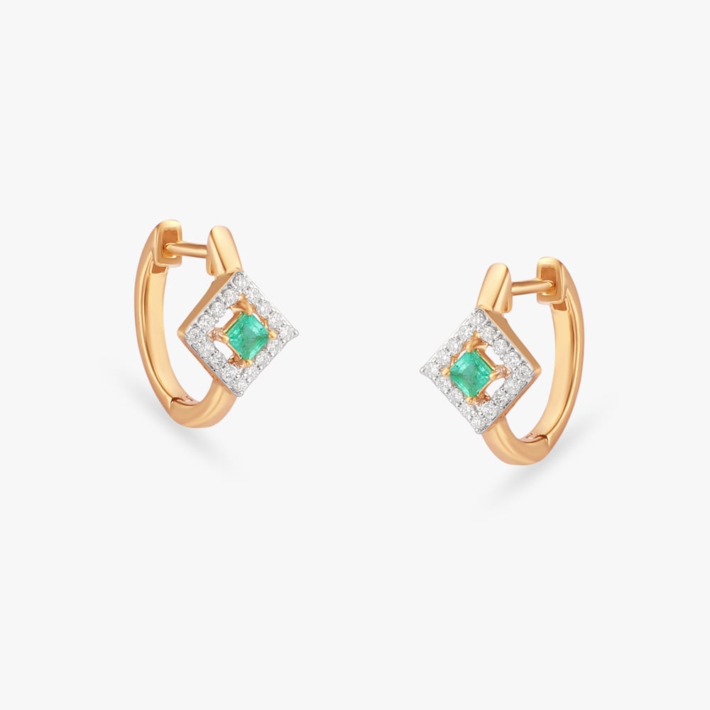 

Verdant Radiance Diamond Hoop Earrings