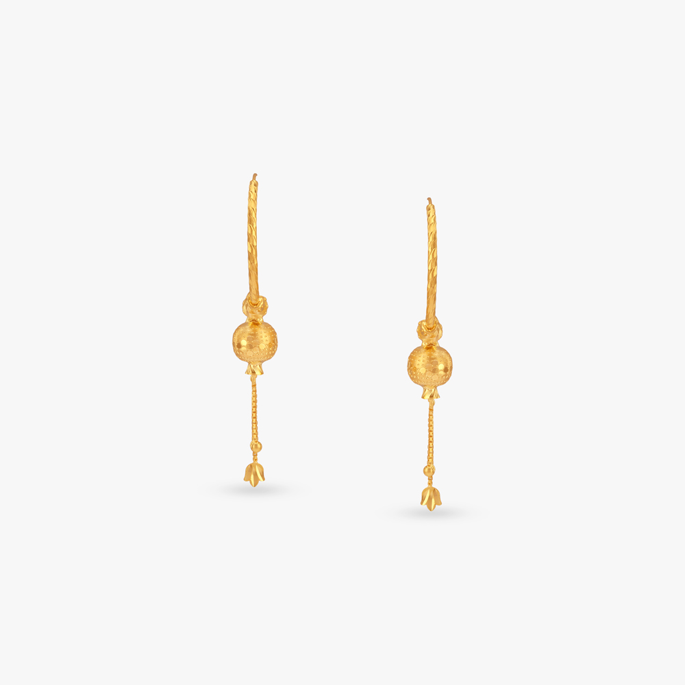 Glimmer Sphere Gold Hoop Earrings,,hi-res image number null