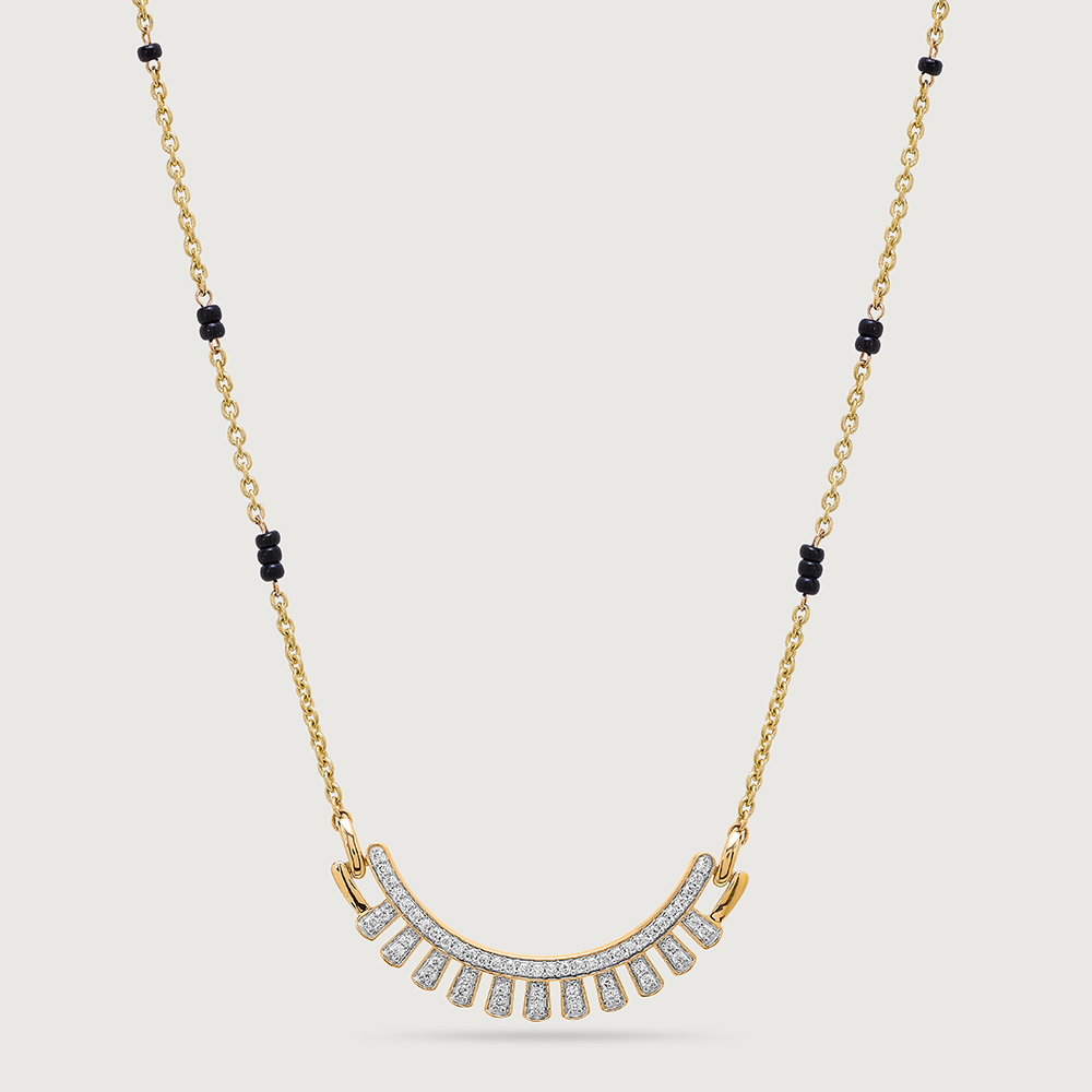 Radiant Arc 14 Kt Gold and Diamond Mangalsutra,,hi-res image number null