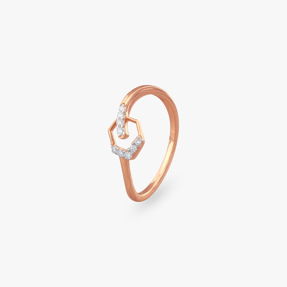 Geometric Sparkle Diamond Ring,,hi-res image number null