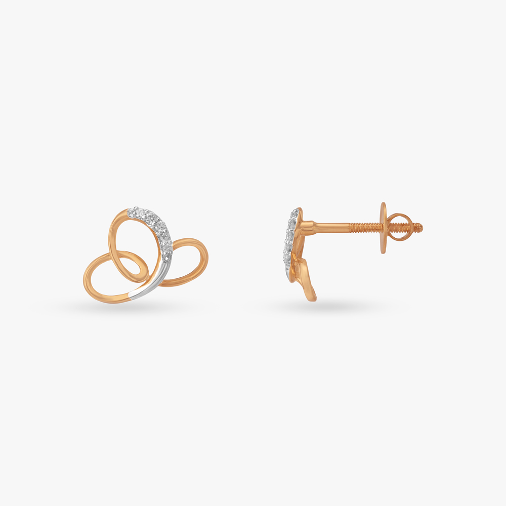 Fluid Orbit Diamond Stud Earrings,,hi-res image number null