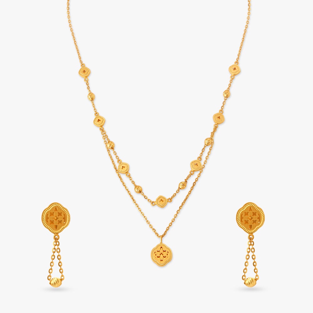 Jaunty Sparkle Layered Necklace Set