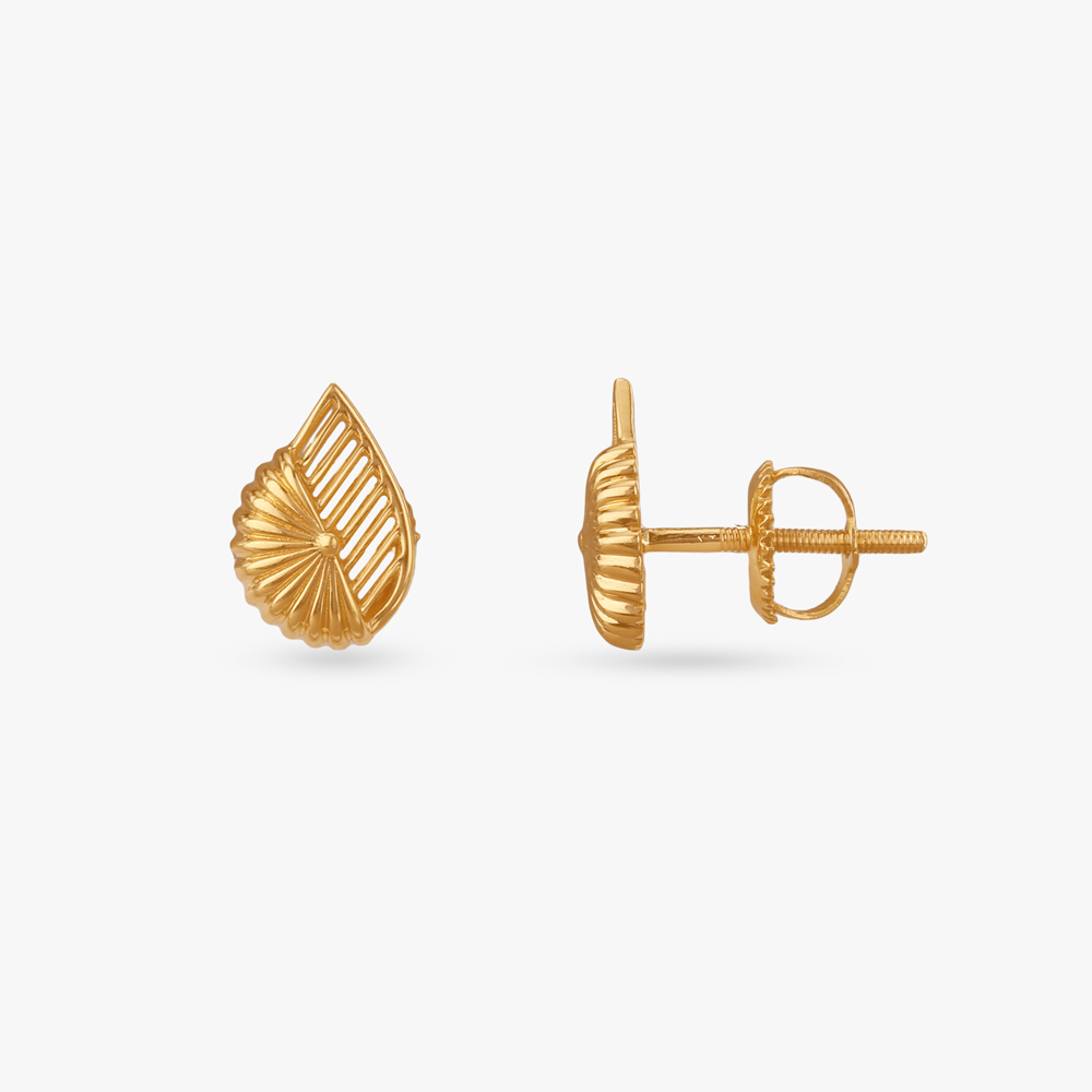 Teardrop Ray Gold Stud Earrings,,hi-res image number null