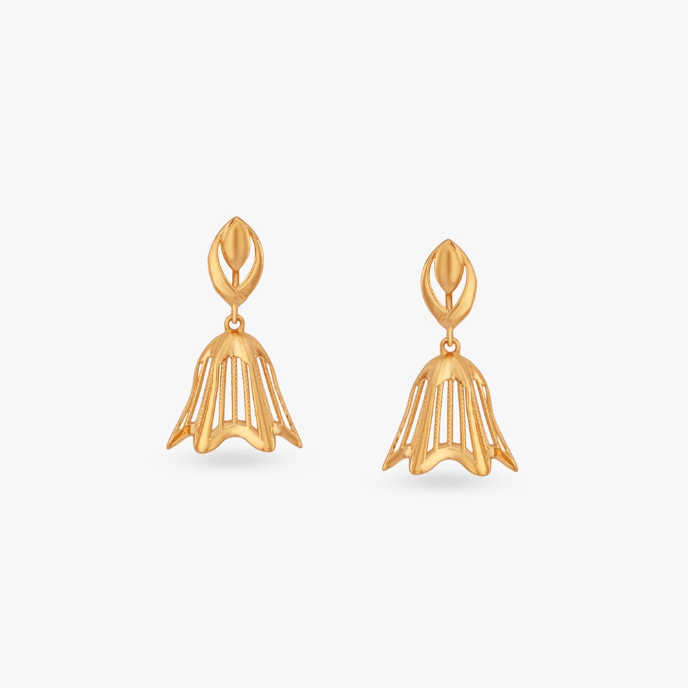 

Petal Dome Gold Jhumka Earrings