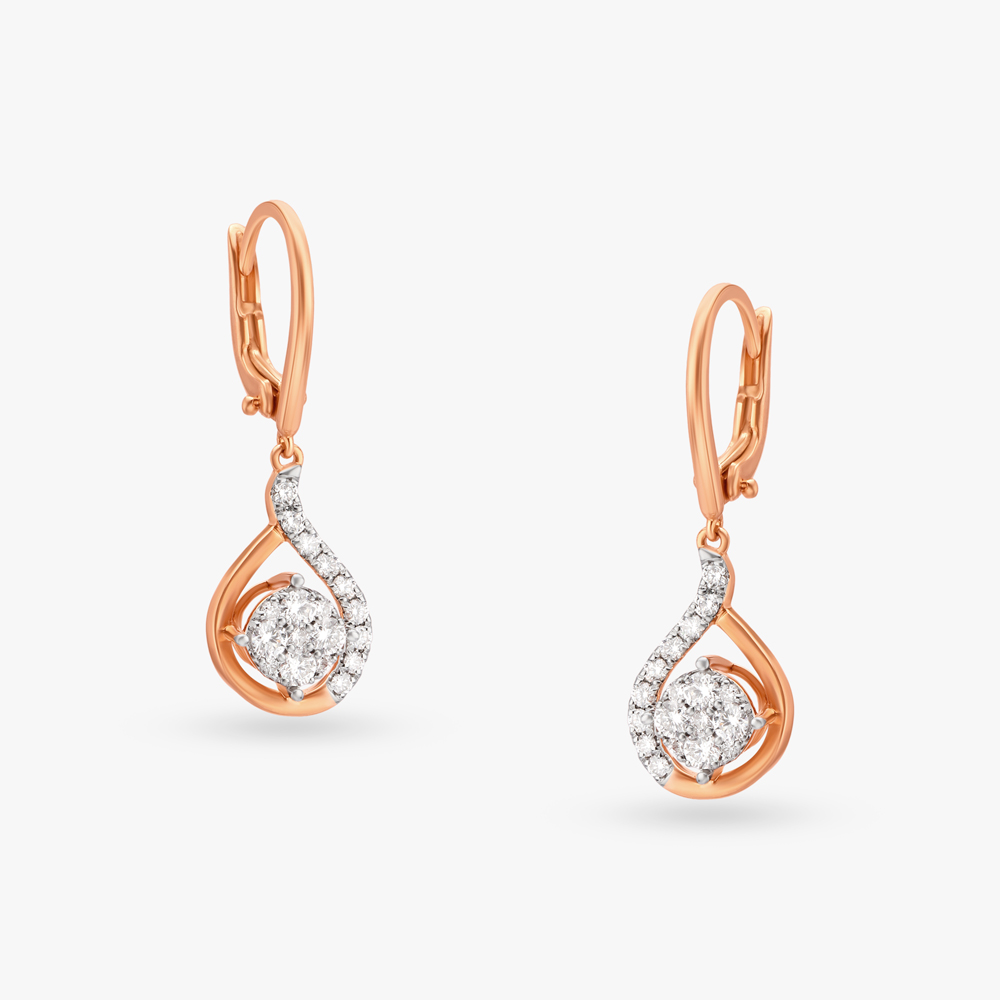 Teardrop Diamond Drop Earrings,,hi-res image number null