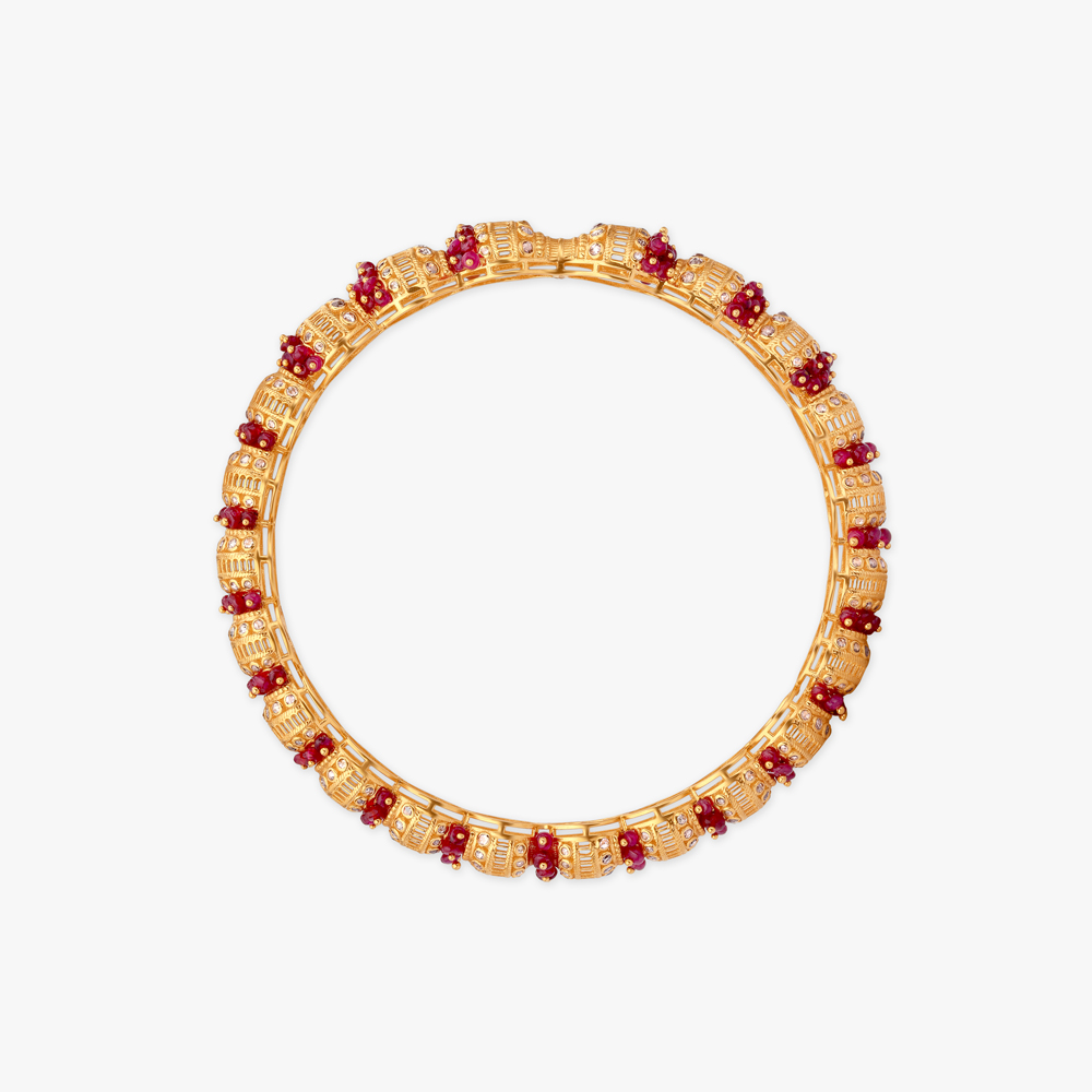Bunching Interlace Gold Bangle,,hi-res image number null