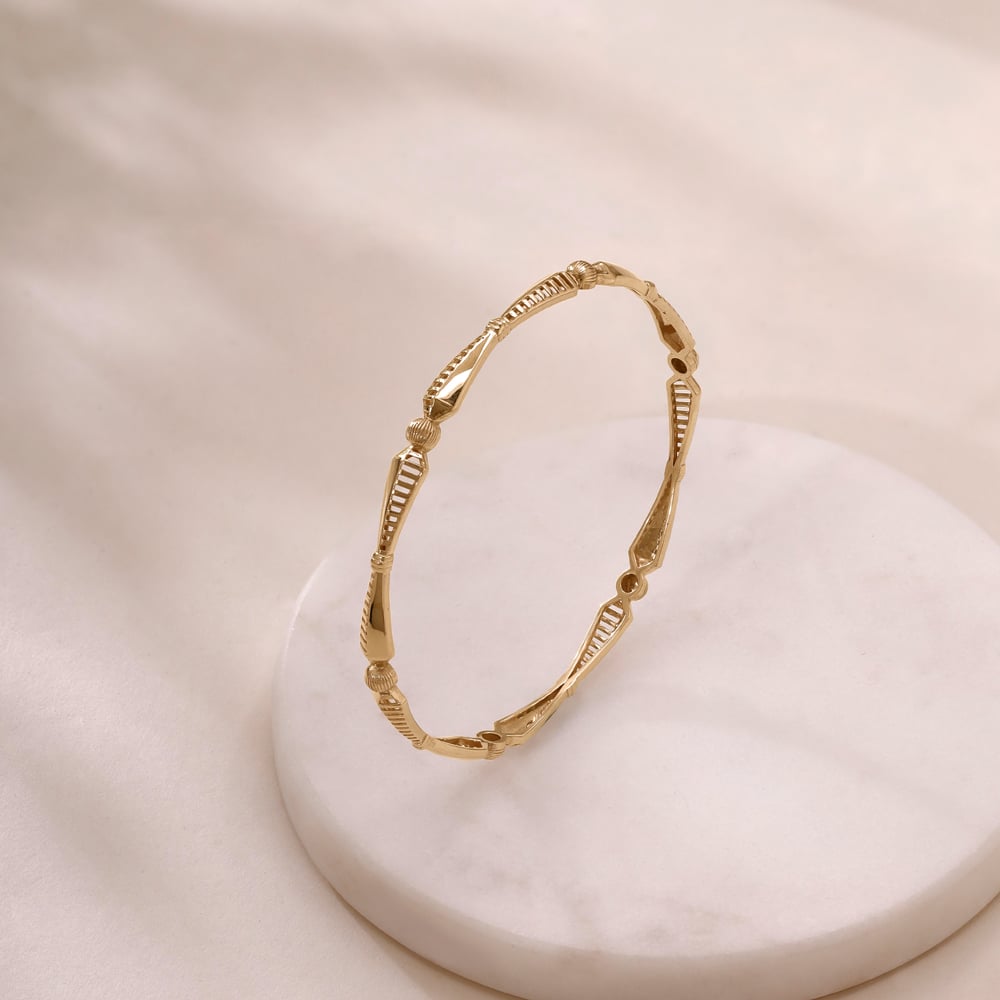 Rhythmic Facet Gold Bangle,,hi-res image number null
