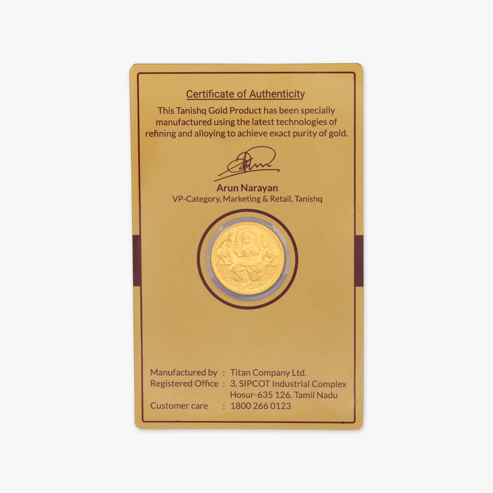 5 gram 24 Karat Gold Coin with Lakshmi Motif,,hi-res image number null