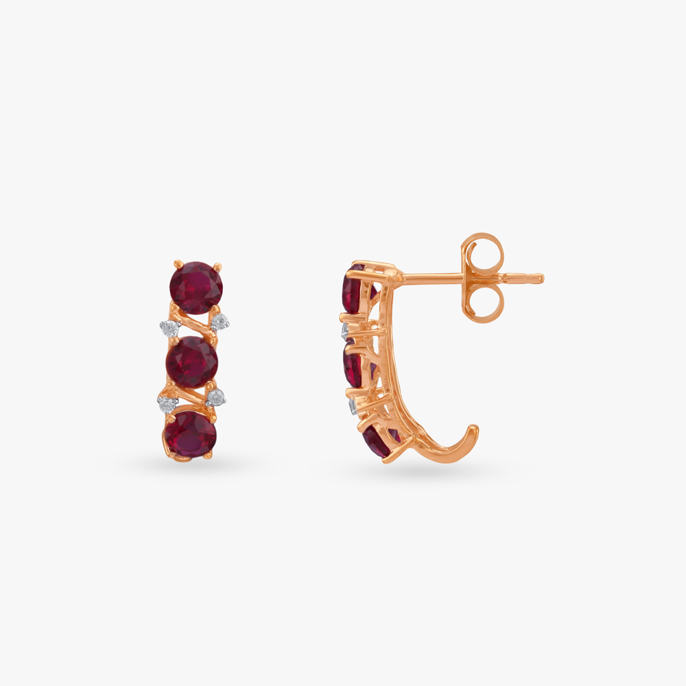 Crimson Ladder Silver Pendant and Earrings Set,,hi-res image number null