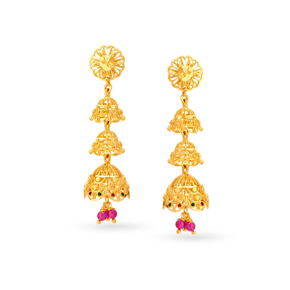 Radiant Traditional Jhumkas,,hi-res image number null