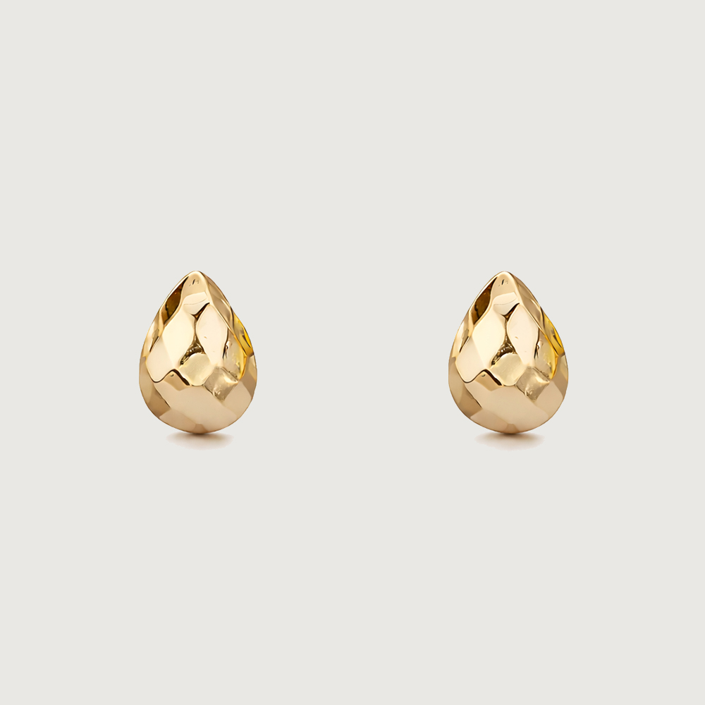 Facet Teardrop Gold Stud Earrings,,hi-res image number null
